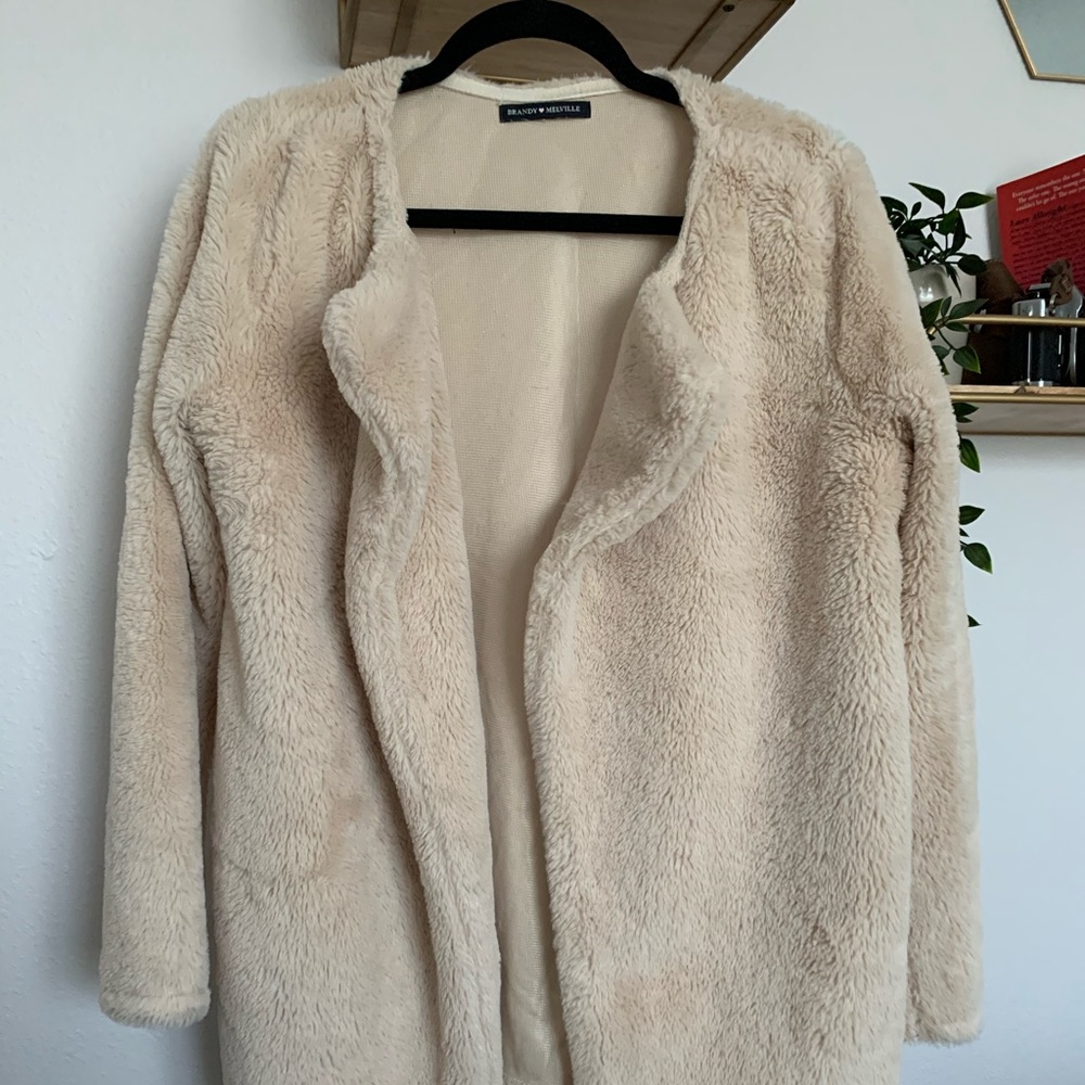 brandy melville faux fur coat